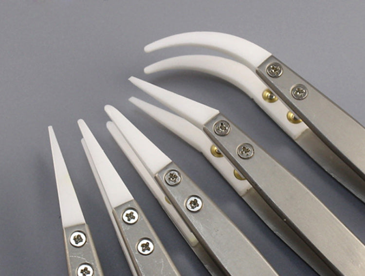 5Pcs/Lot ONLYOU Precision Professional Tweezers with Anti-static Ceramic Tip High Temperature Resisting