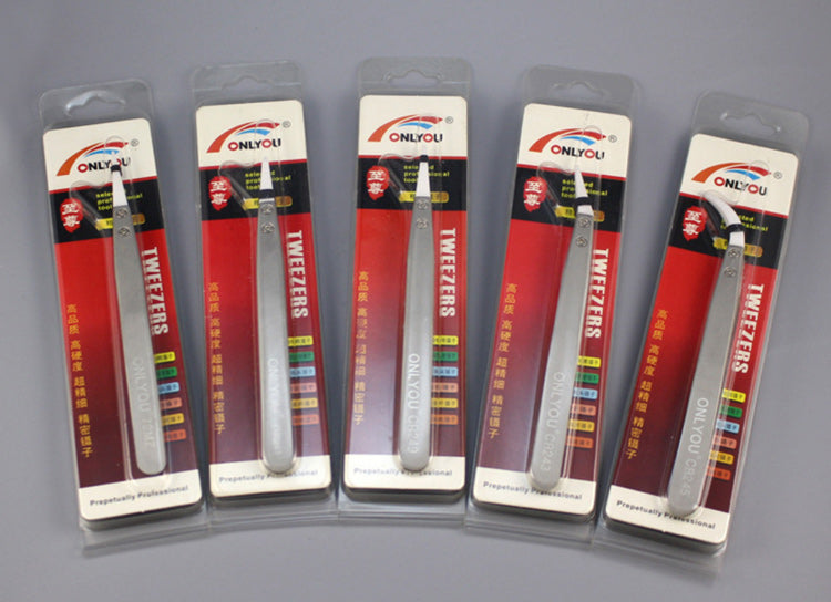 5Pcs/Lot ONLYOU Precision Professional Tweezers with Anti-static Ceramic Tip High Temperature Resisting