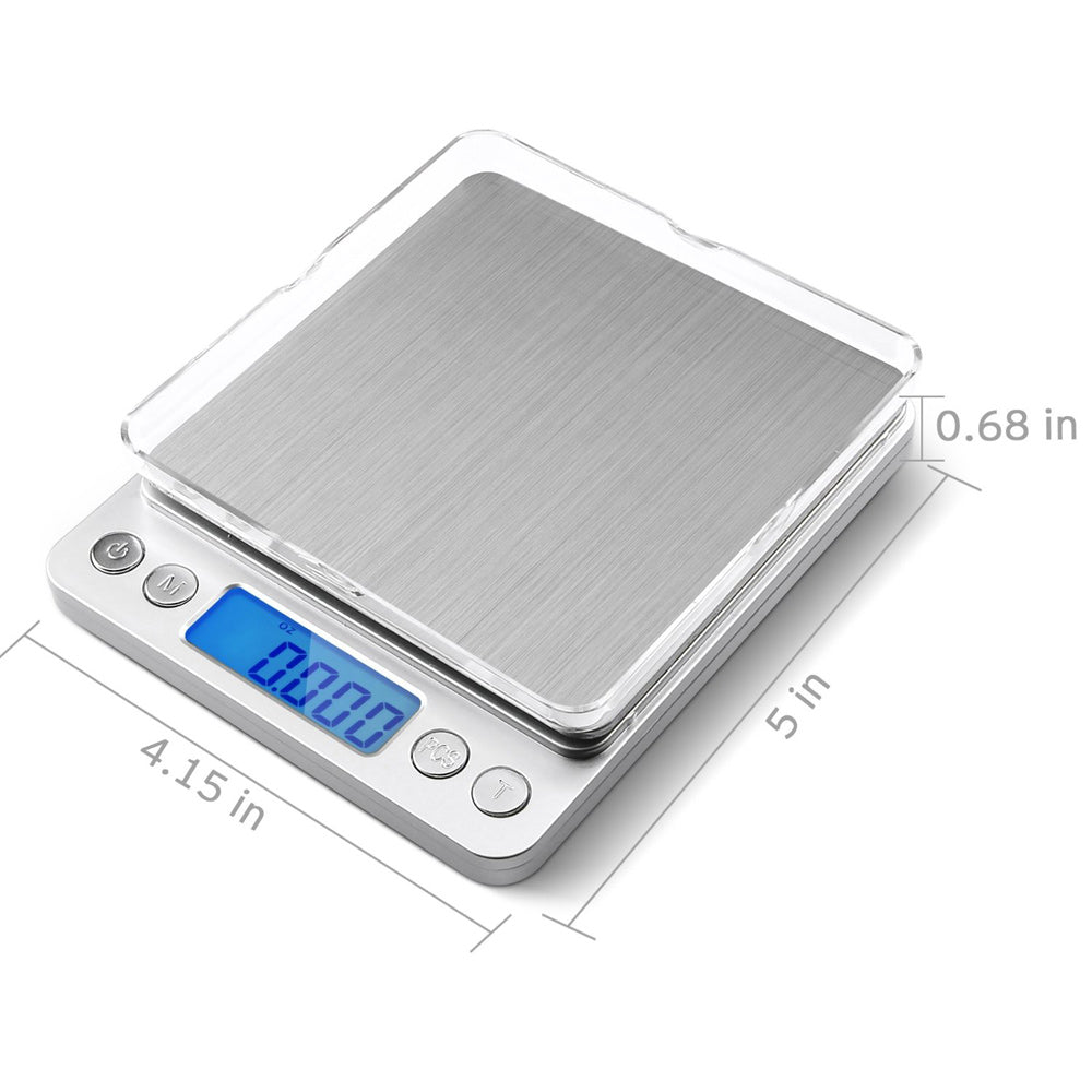 2000g/0.1g Digital Pocket Scale Jewelry Kitchen Food Scale with Back-lit LCD