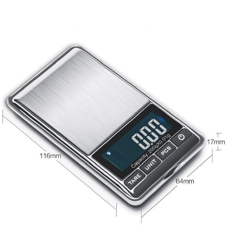 200g/0.01g Digital Jewelry Weighing Pocket Scale Backlight LCD Display
