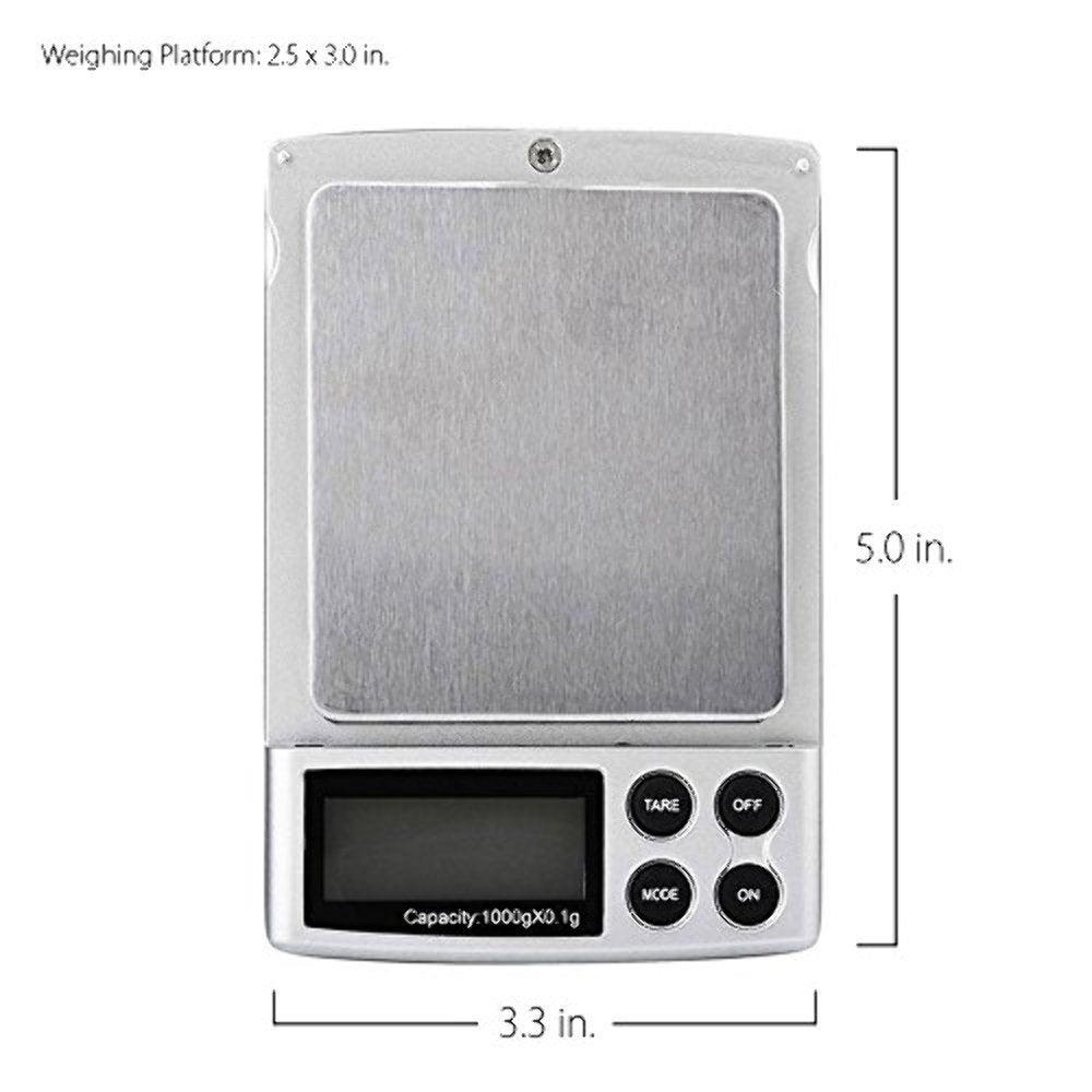 1000g/0.1g Digital Scale High Precision Jewelry Pocket Balance with Back-lit LCD