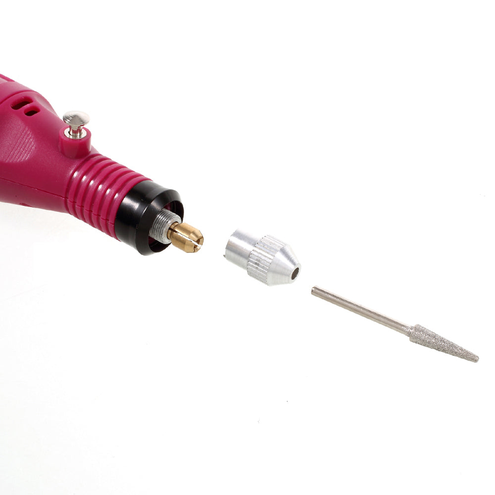 XHS-688 Variable Speed Rotary OCA Glue Remover Electric Pen Polisher for iPhone 7 LCD Screen Etc. - Rose / US Plug