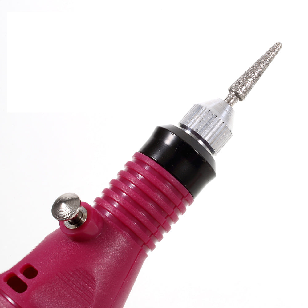 XHS-688 Variable Speed Rotary OCA Glue Remover Electric Pen Polisher for iPhone 7 LCD Screen Etc. - Rose / US Plug