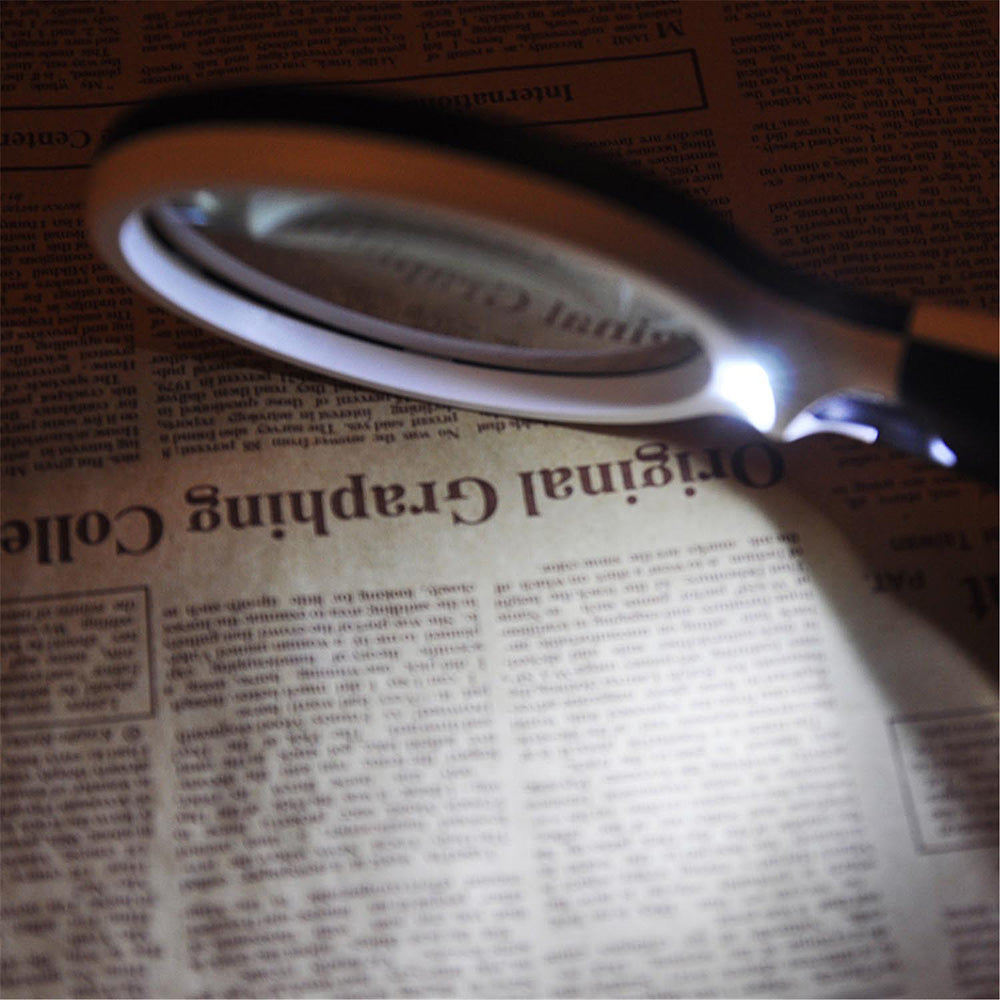 Handheld Illuminated 3X 45X Dual Lens Magnifier Magnifying with 3 LED Light