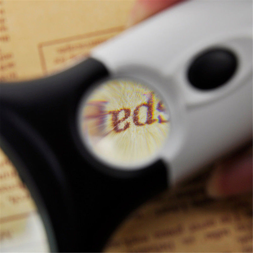 Handheld Illuminated 3X 45X Dual Lens Magnifier Magnifying with 3 LED Light
