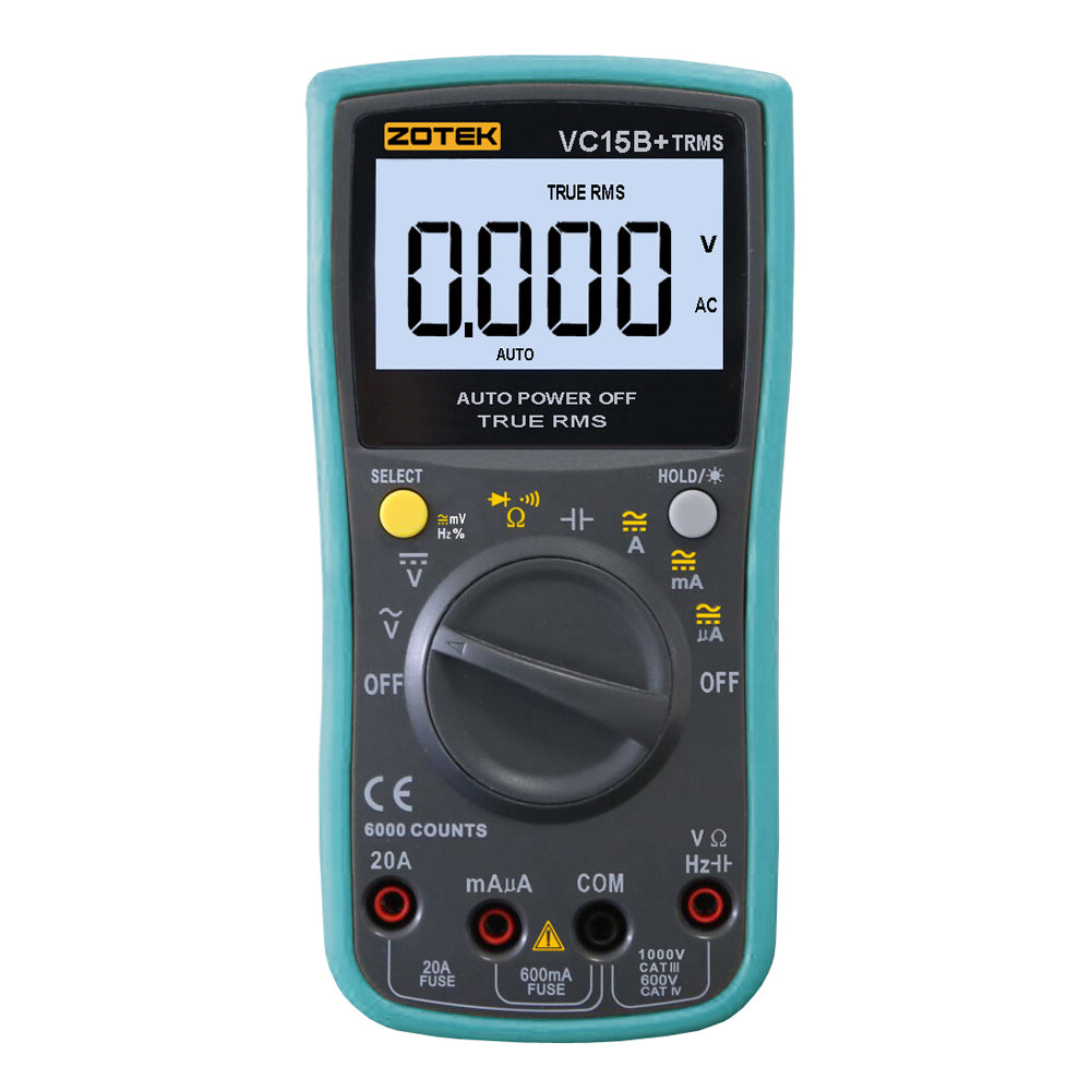 ZOTEK VC15B+ Auto-ranging Digital Multimeter Instruments with LCD Display