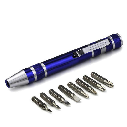 Uniqkart 9-in-1 Portable Slotted Phillips Bits Screwdriver Repairing Repair Tool
