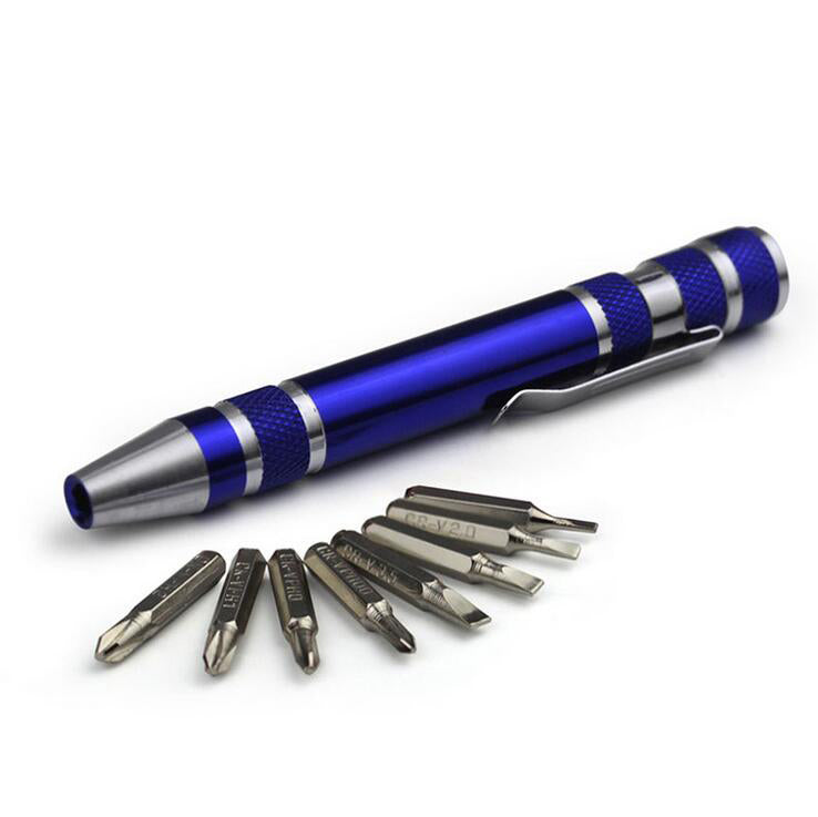 Uniqkart 9-in-1 Portable Slotted Phillips Bits Screwdriver Repairing Repair Tool