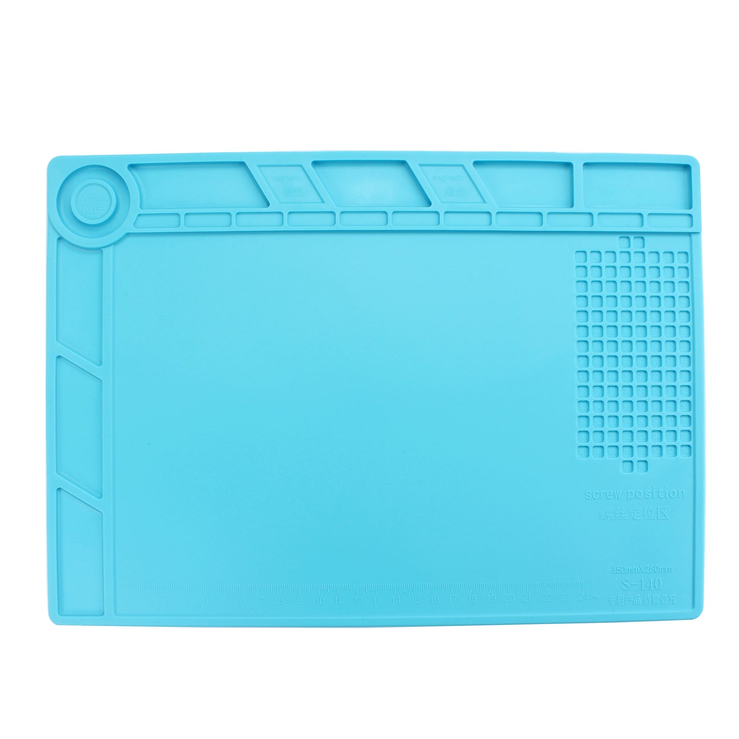 S-140 Silicone Heat Insulation Repair Platform Mat with Magnetic Screw Section - Blue
