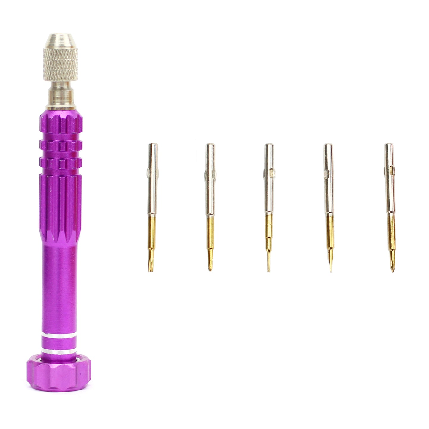 5 in 1 Professional Precision Non-slip Handle Screwdriver Set Repair Tool for iPhone Repair - Purple