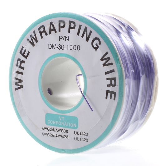 PCB Solder 0.25mm Dia Tin Plated Copper Cord Wire-wrapping Wire 280M 30AWG - Purple