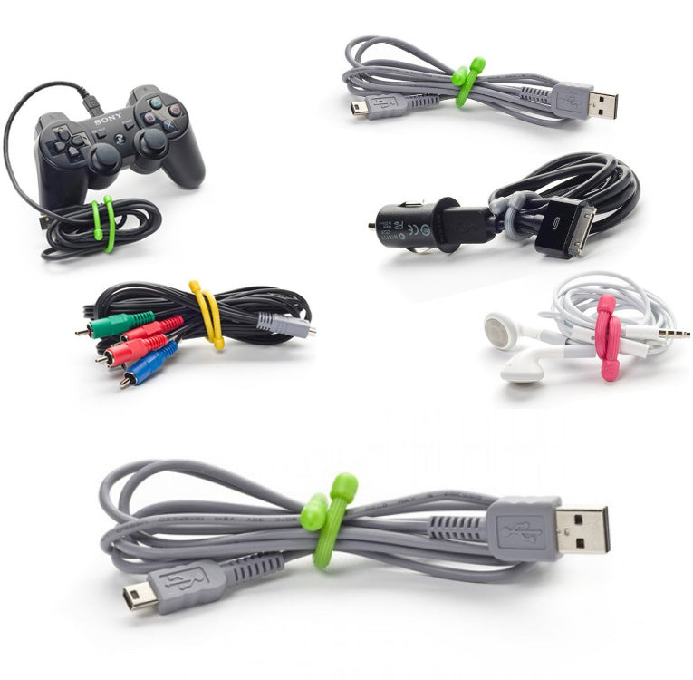 12Pcs/Set 24 inch Multi-functional Silicone Twist Ties Assorted Colors Bendable Reusable Cable Ties