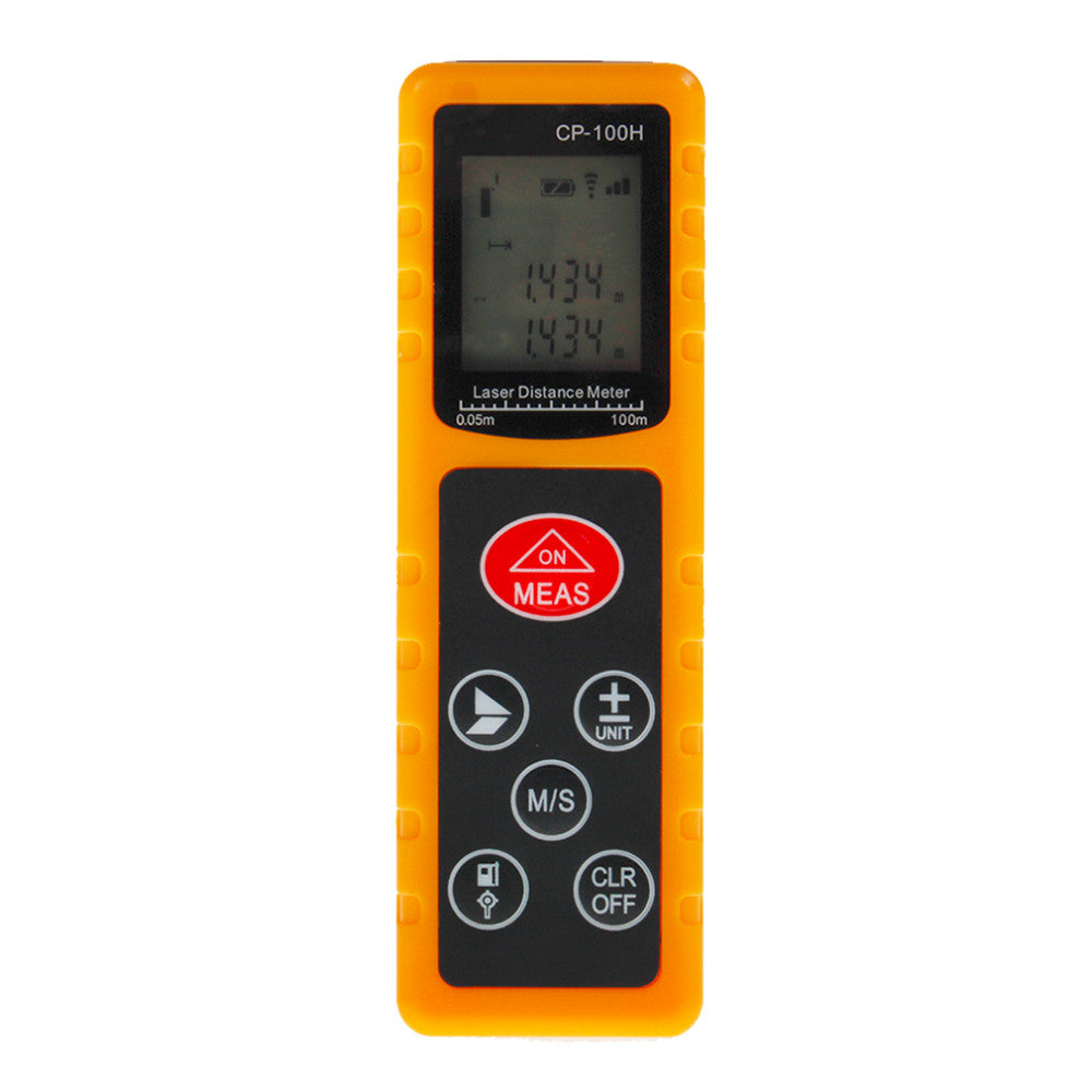 CP-100H 100M Handheld Digital Laser Distance Meter Measure Test Tool for Construction Industries - Yellow