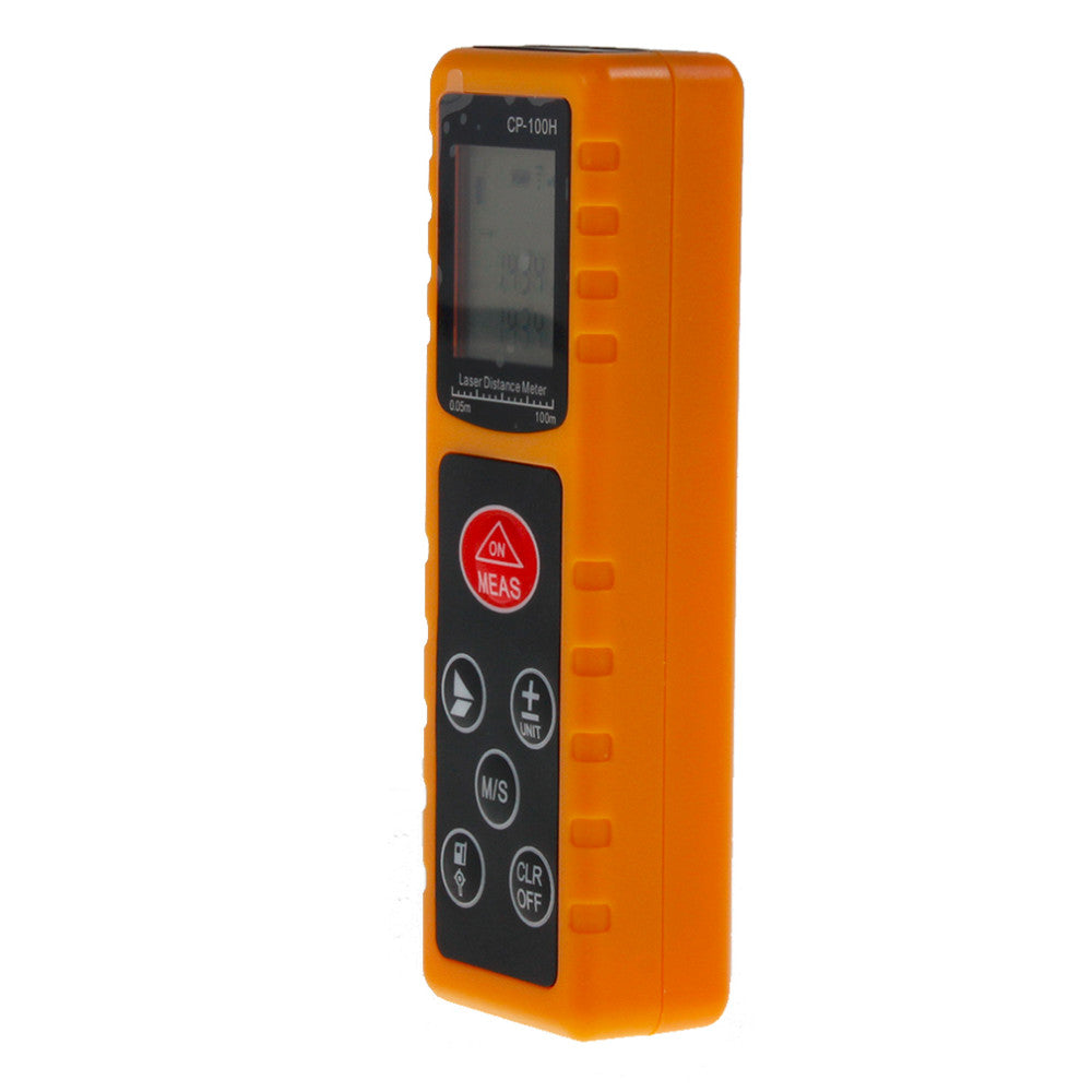 CP-100H 100M Handheld Digital Laser Distance Meter Measure Test Tool for Construction Industries - Yellow