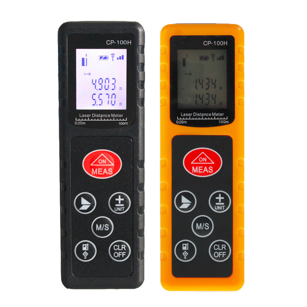 CP-100H 100M Handheld Digital Laser Distance Meter Measure Test Tool for Construction Industries - Yellow