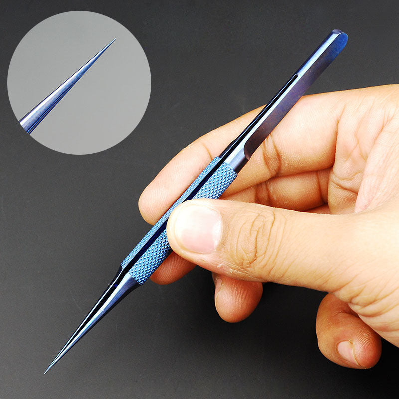 0.15mm Titanium Alloy Fingerprint Jump Wire Tweezer for Mobile Phone Mainboard Maintenance - Straight Tip