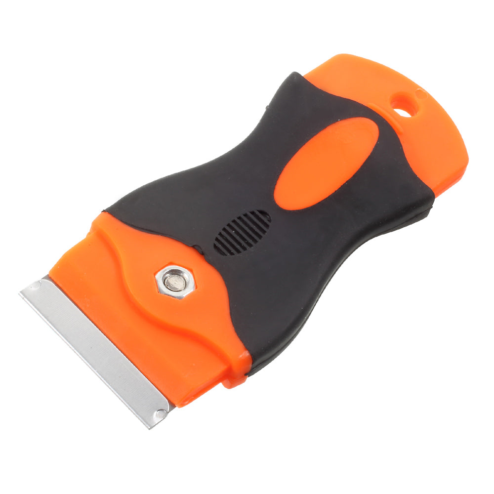 Mini Scraper Ceramic/Window/Glass/Paint Cleaner Remover with 2 Plastic Double Edge Blades - Orange + Black