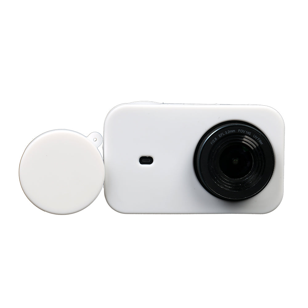 XIAOMI MIJIA Protective Silicone Housing Cover for Xiaomi Mijia Mini 4K Action Camera + Lens Cap Protective Case - White
