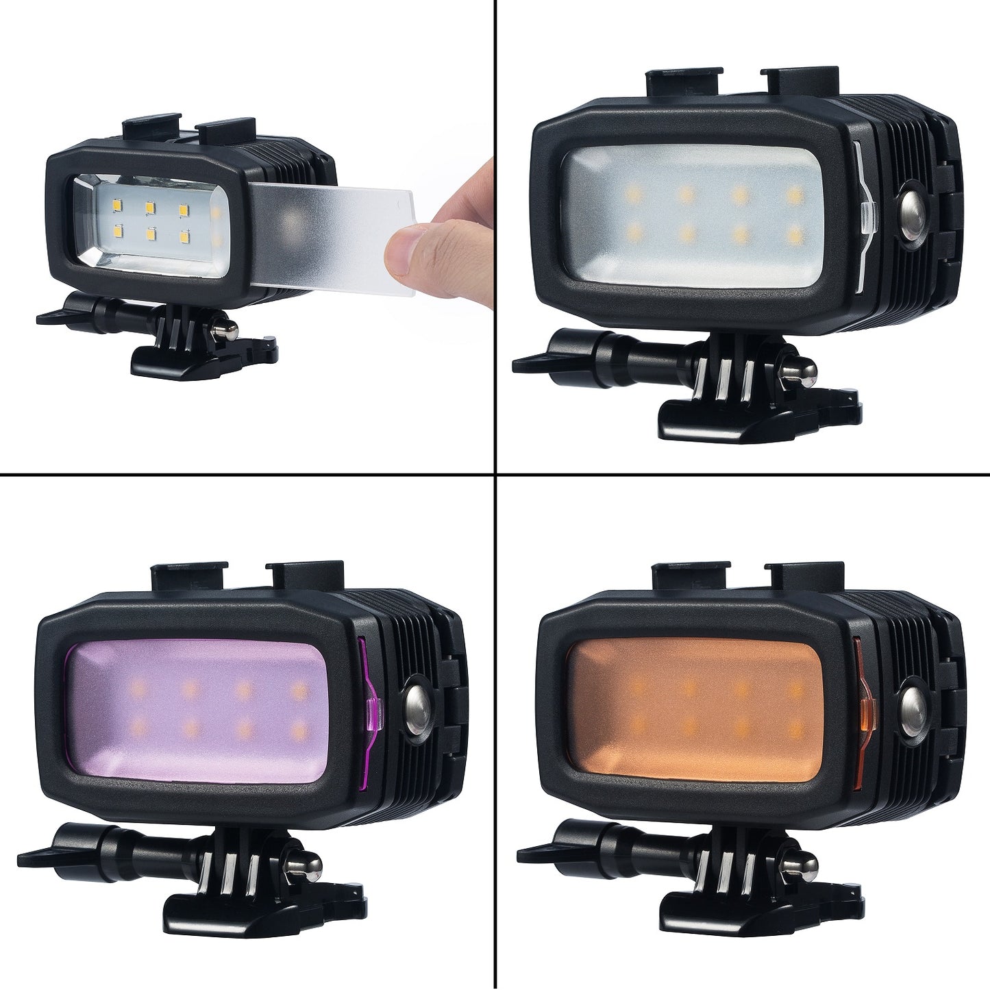30M Waterproof Diving Light Rechargeable Dimmable LED Lamp for GoPro / SJCAM / Xiaoyi etc.
