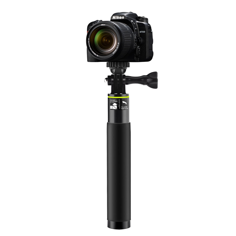 7.1-31.5 Inch Extendable Selfie Stick for GoPro Hero 5/4/3 etc. with Remote Clip Mount