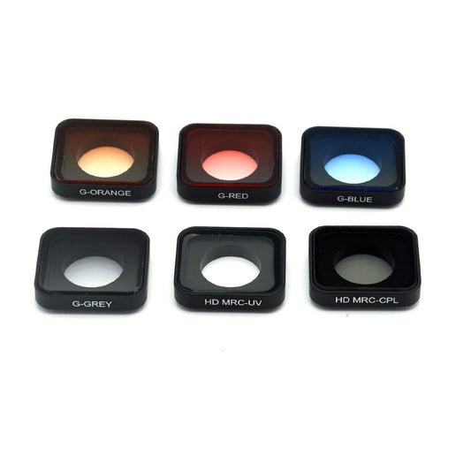 Camera Lens Cover Protectors with Half Graduated Color Filter Lens + UV Lens + CPL Lens for GoPro Hero 6/5