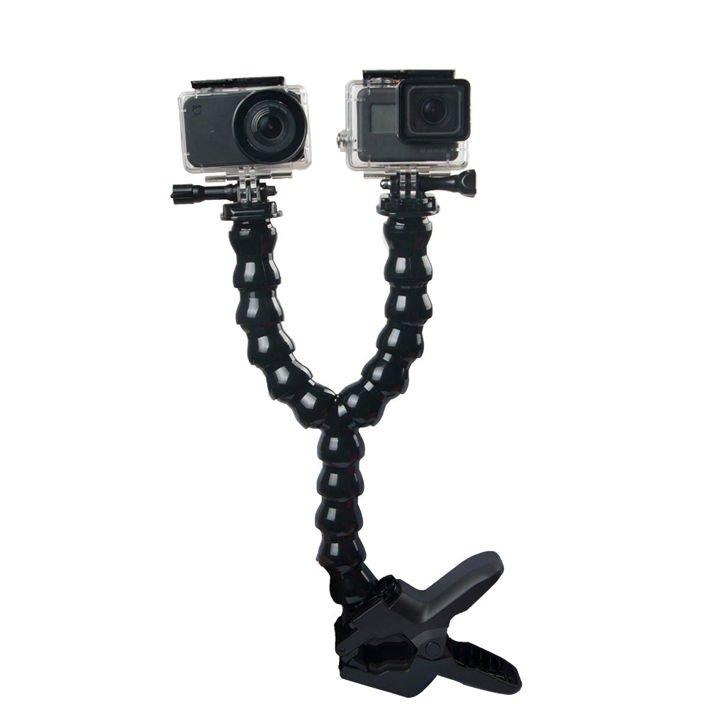 Dual Snake Arm Jaws Flex Clamp Mount for GoPro Hero 6/5/4 Session/4/3+/3/2/1, SJ4000/SJ5000/SJ6000, Xiaomi Yi