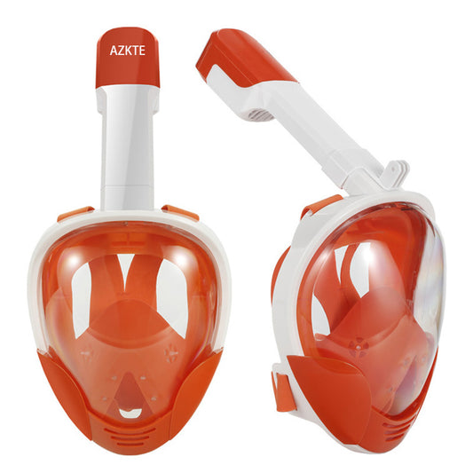 M8018 Double Channels Snorkeling Face Mask for GoPro/Xiaomi Yi etc - Orange / Size: S/M