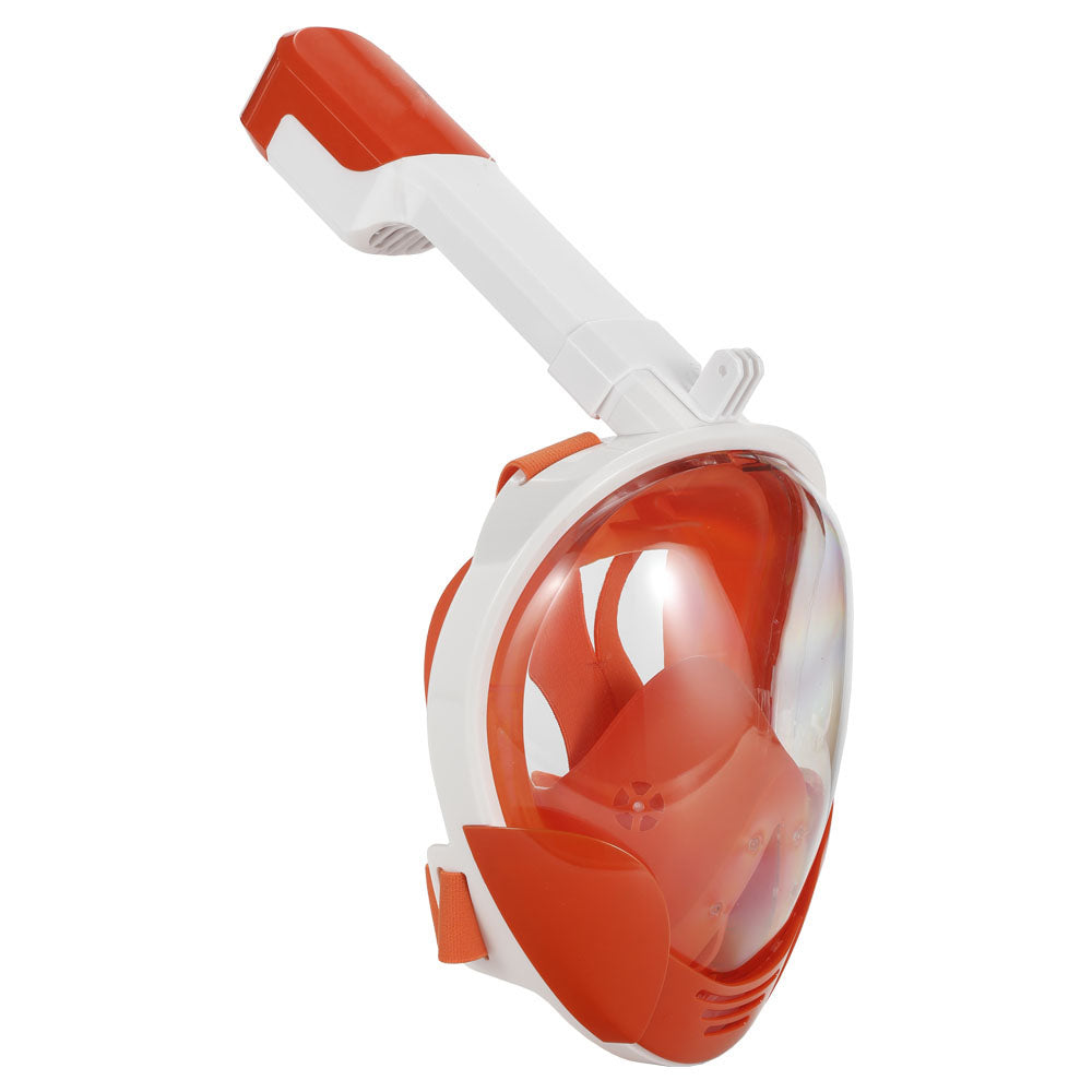 M8018 Double Channels Snorkeling Face Mask for GoPro/Xiaomi Yi etc - Orange / Size: S/M