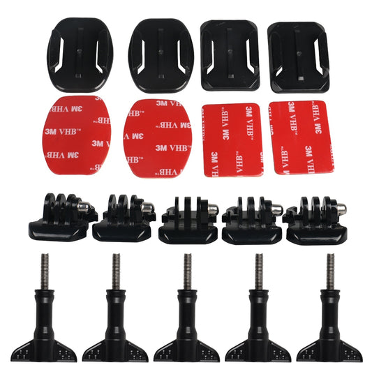 18 in 1 Accessories Kit with Curved Mount, Flat Mount for GoPro Camera