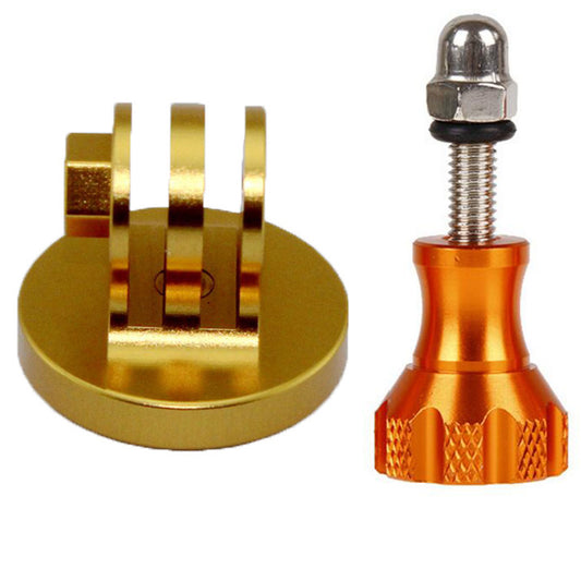 AT768 Metal Tripod Mount Connector + Thumb Screw for GoPro, SJCMA, Xiaomi Yi - Gold