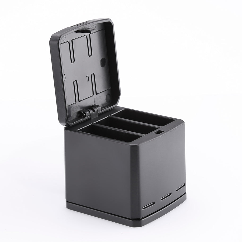 AT762 TELESIN 3-Channels Battery Charger 3 Slots Charging Dock Battery Carrying Case for GoPro Hero 5/6