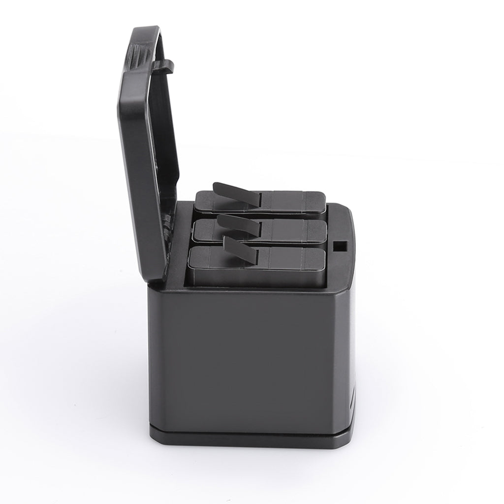 AT762 TELESIN 3-Channels Battery Charger 3 Slots Charging Dock Battery Carrying Case for GoPro Hero 5/6