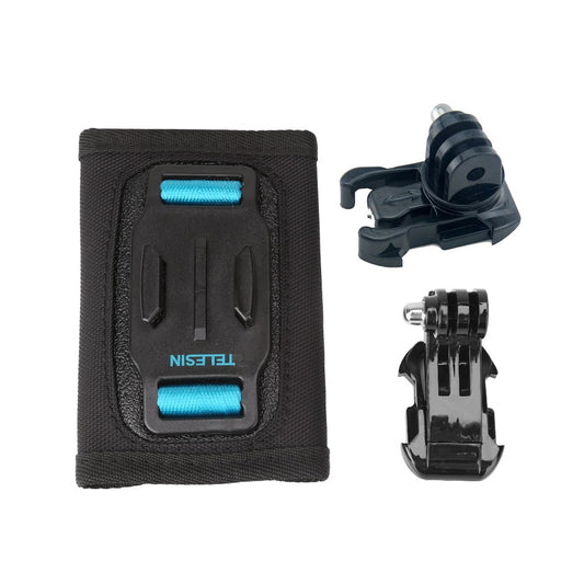 TELESIN Quick Release Strap Backpack Camera Mount + Rotary Swivel Adapter + J-Hook Mount for GoPro, SJCMA, Xiaomi Yi