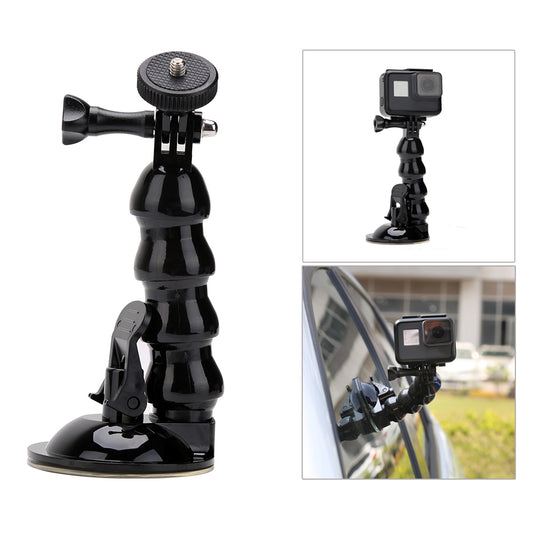 Adjustable Suction Cup Goose Neck Bracket Set for GoPro, SJCMA, Xiaomi Yi and Smartphones