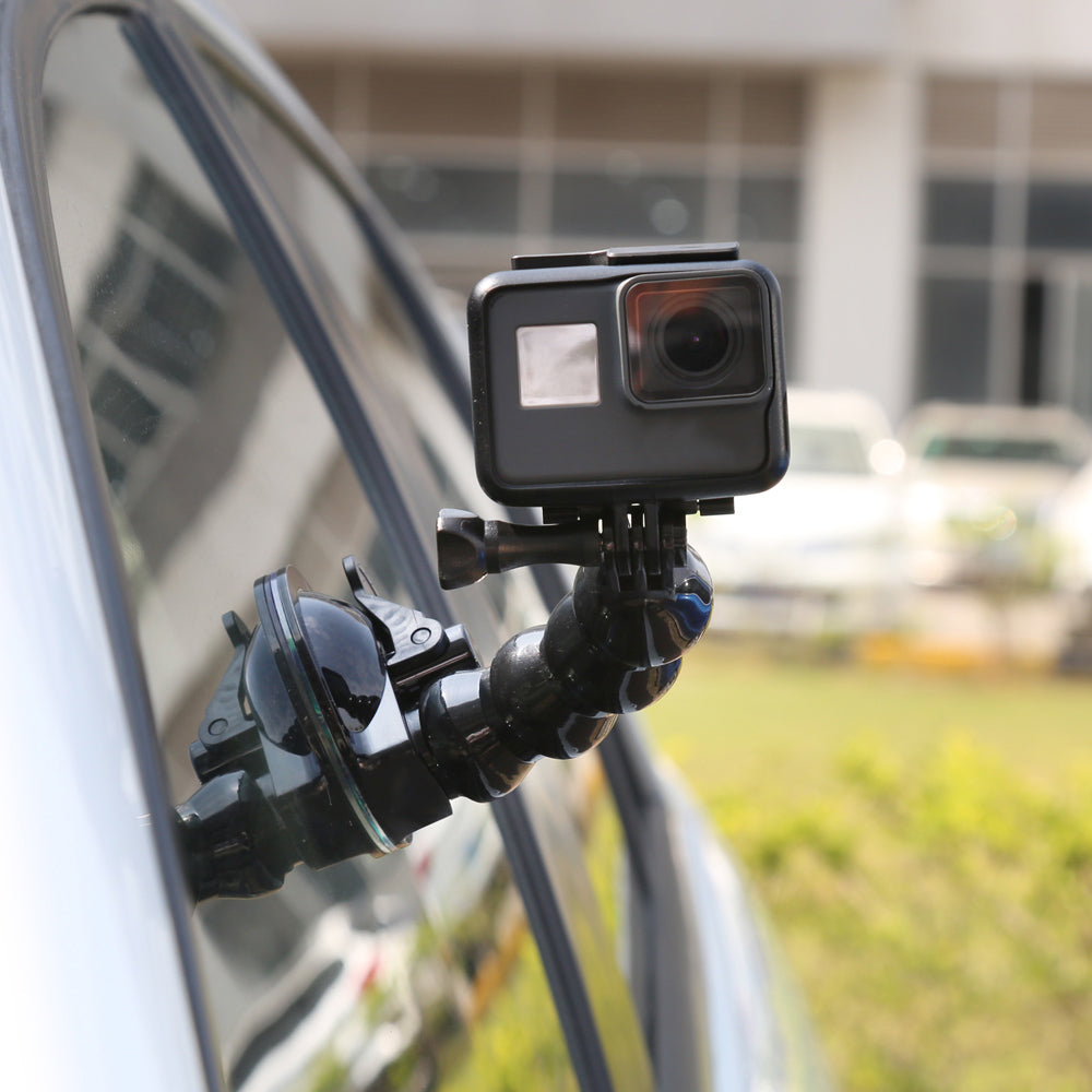 Adjustable Suction Cup Goose Neck Bracket Set for GoPro, SJCMA, Xiaomi Yi and Smartphones