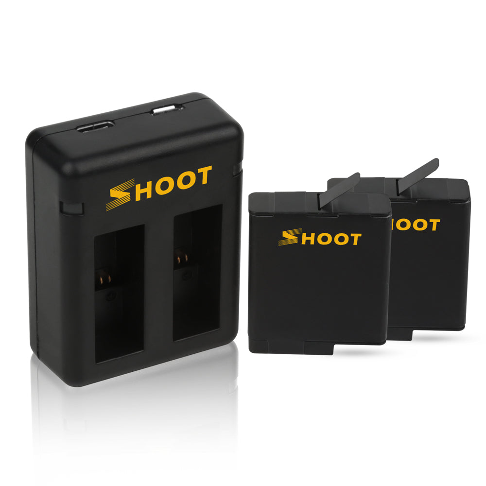 Shoot XTGP374 2-Pack Rechargeable Batteries + 2-Port USB Charger for GoPro Hero 5/6