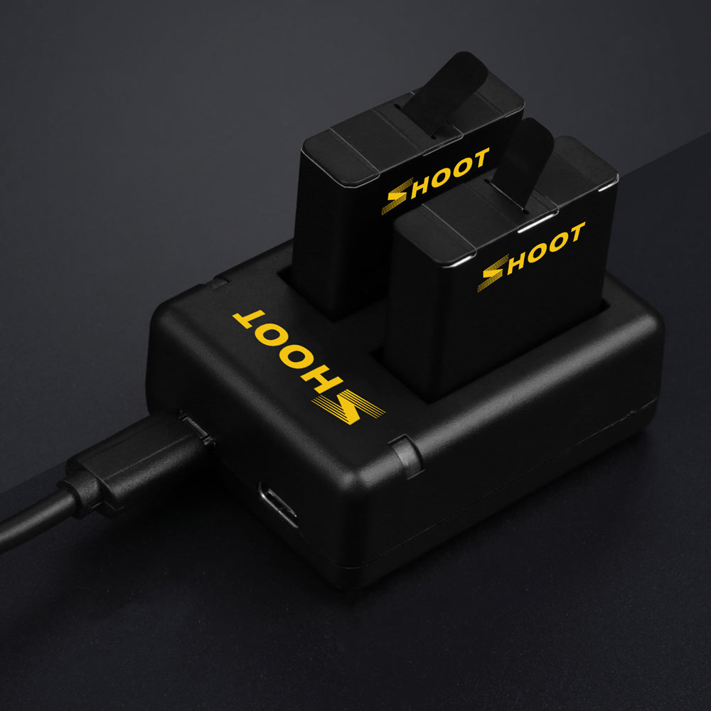 Shoot XTGP374 2-Pack Rechargeable Batteries + 2-Port USB Charger for GoPro Hero 5/6