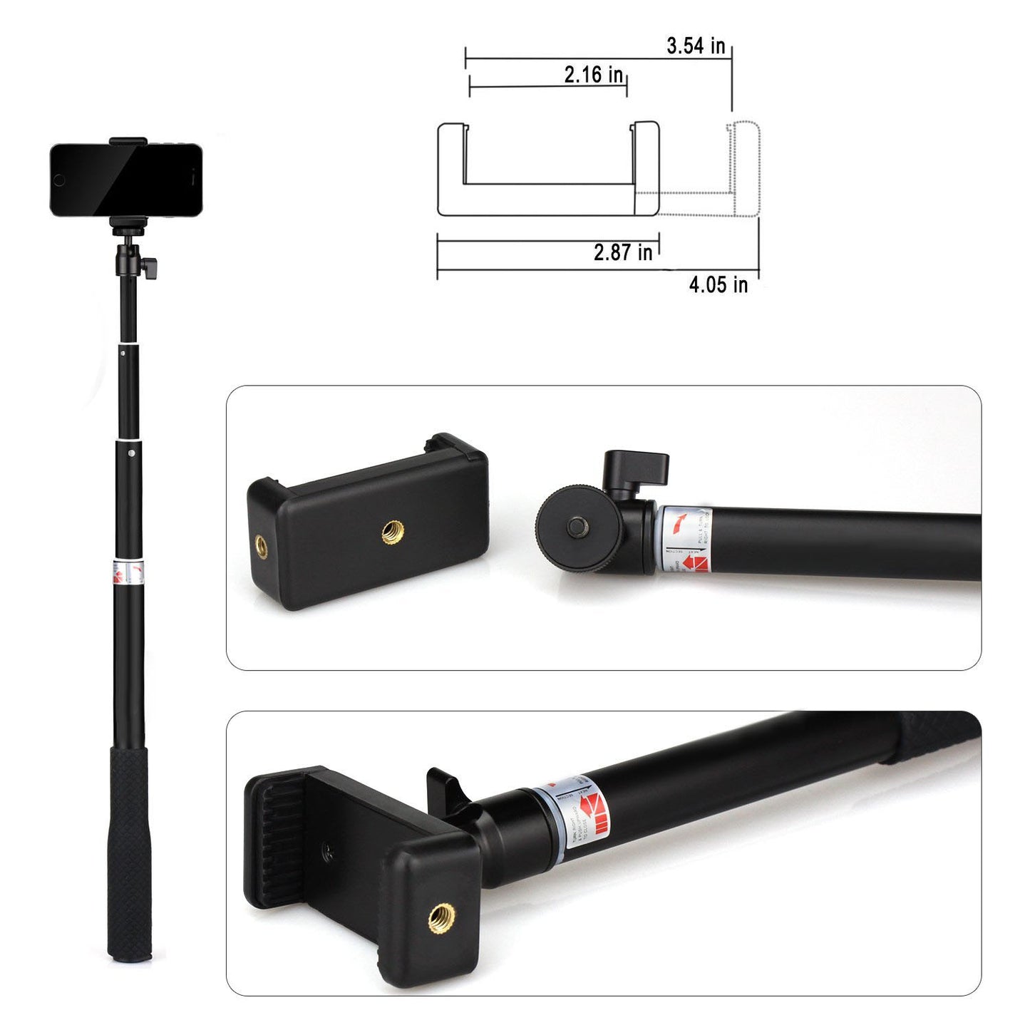 LDX-801 Extendable Hand Grip Monopod Adjustable Pole Handle for Action Camera