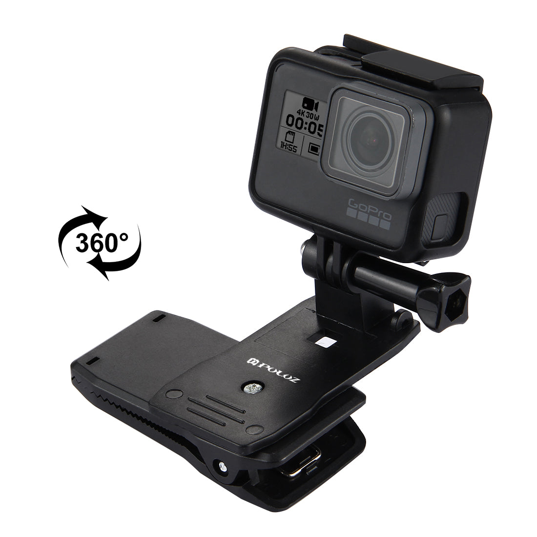 360 Degree Rotating Backpack Hat Rec-mounts Quick Release Clip Clamp Mount for GoPro 5
