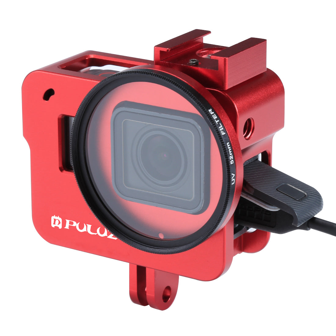 PULUZ PU183 Aluminium Alloy Protective Frame Housing Case for GoPro Hero5 - Red