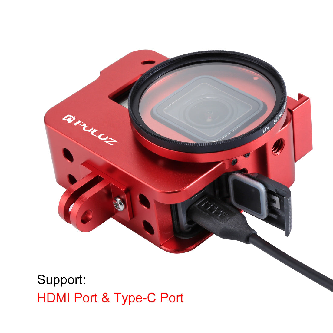 PULUZ PU183 Aluminium Alloy Protective Frame Housing Case for GoPro Hero5 - Red