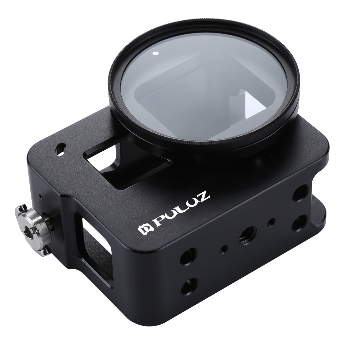 Puluz PU182 Housing Shell CNC Aluminum Alloy Protective Cage with Insurance Frame UV Lens for GoPro HERO5 - Black