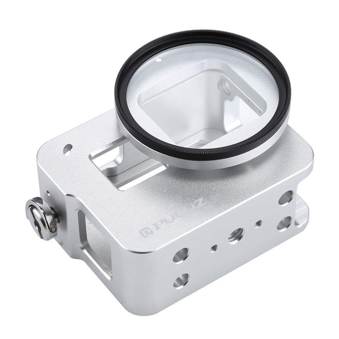 Puluz PU182 Housing Shell CNC Aluminum Alloy Protective Cage with Insurance Frame UV Lens for GoPro HERO5 - White