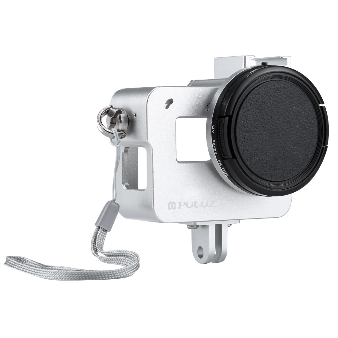 Puluz PU182 Housing Shell CNC Aluminum Alloy Protective Cage with Insurance Frame UV Lens for GoPro HERO5 - White