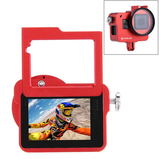 Puluz PU182 Housing Shell CNC Aluminum Alloy Protective Cage with Insurance Frame UV Lens for GoPro HERO5 - Red