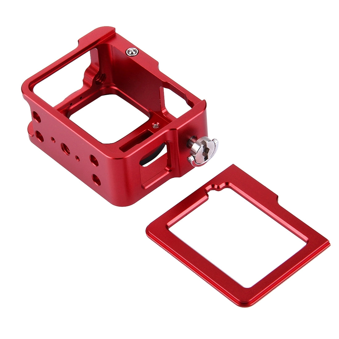 Puluz PU182 Housing Shell CNC Aluminum Alloy Protective Cage with Insurance Frame UV Lens for GoPro HERO5 - Red