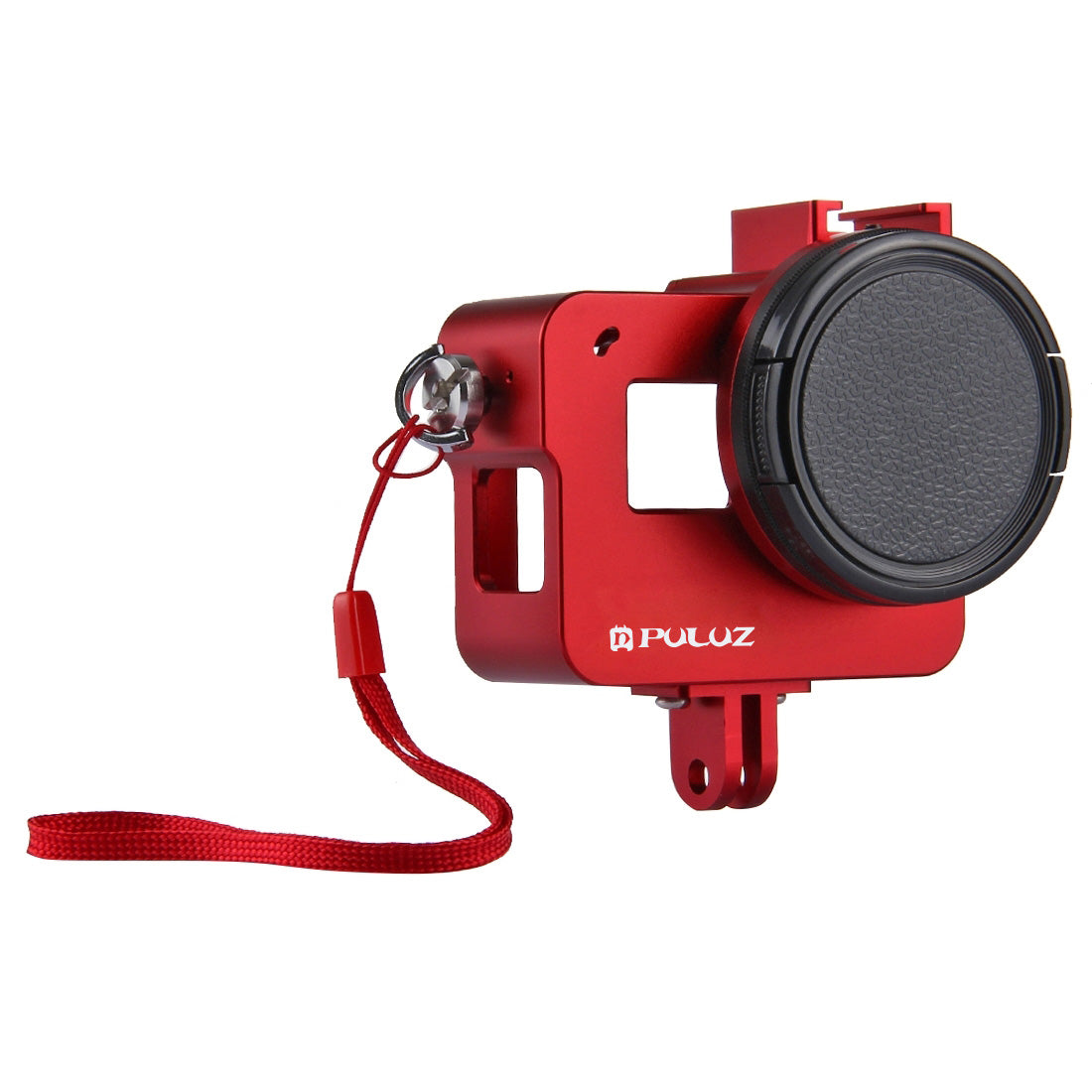 Puluz PU182 Housing Shell CNC Aluminum Alloy Protective Cage with Insurance Frame UV Lens for GoPro HERO5 - Red