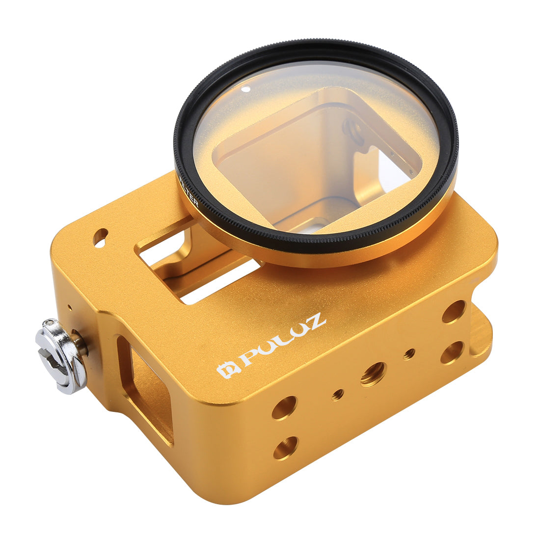 Puluz PU182 Housing Shell CNC Aluminum Alloy Protective Cage with Insurance Frame UV Lens for GoPro HERO5 - Yellow