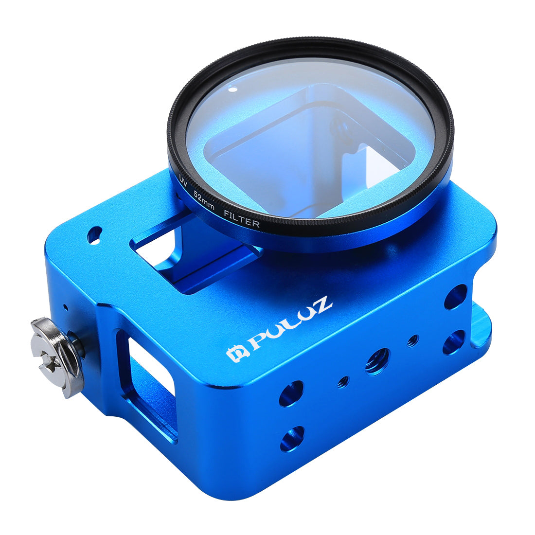 Puluz PU182 Housing Shell CNC Aluminum Alloy Protective Cage with Insurance Frame UV Lens for GoPro HERO5 - Blue