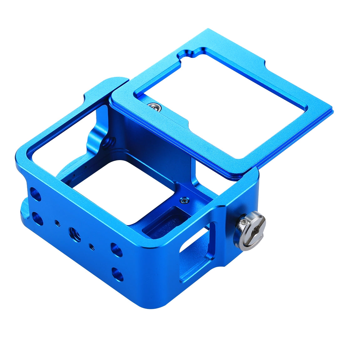 Puluz PU182 Housing Shell CNC Aluminum Alloy Protective Cage with Insurance Frame UV Lens for GoPro HERO5 - Blue